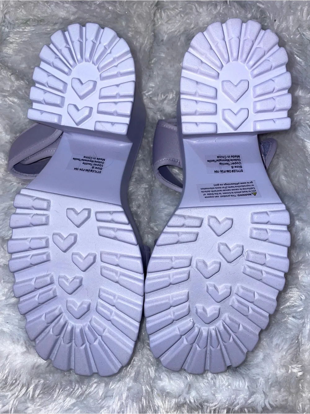 Platform Heel Sandals in Lavender - Women's Chunky Strap Heels